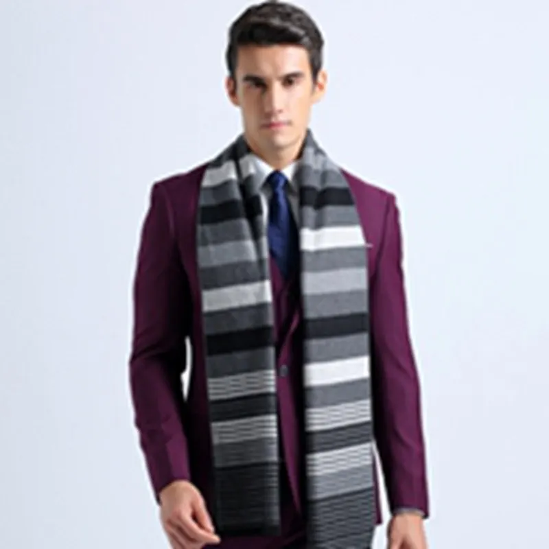 New Striped Patchwork Cotton Basic Scarves Winter England Style Men Business Scarf font b Tartan b