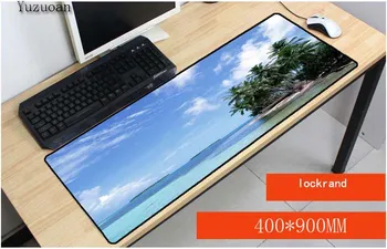 

Yuzuoan Free Shipping 900x400X3 Sea Blue Sky large XL mouse pad Anti-slip mousepad gaming grande mouse Keyboard Mat Customized