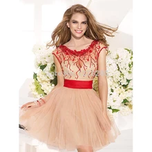 H3 Sheer A-linie Kurzarm Perlen Mini Kurze Heimkehr-kleid 2017 Partei-cocktailkleid neue Graduation vestido festa