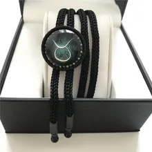 12 лет с рисунком звездных Знак зодиака Галстук боло Телец Модные украшения Созвездие галстуки шеи, одежда для офиса, ожерелье-портупея