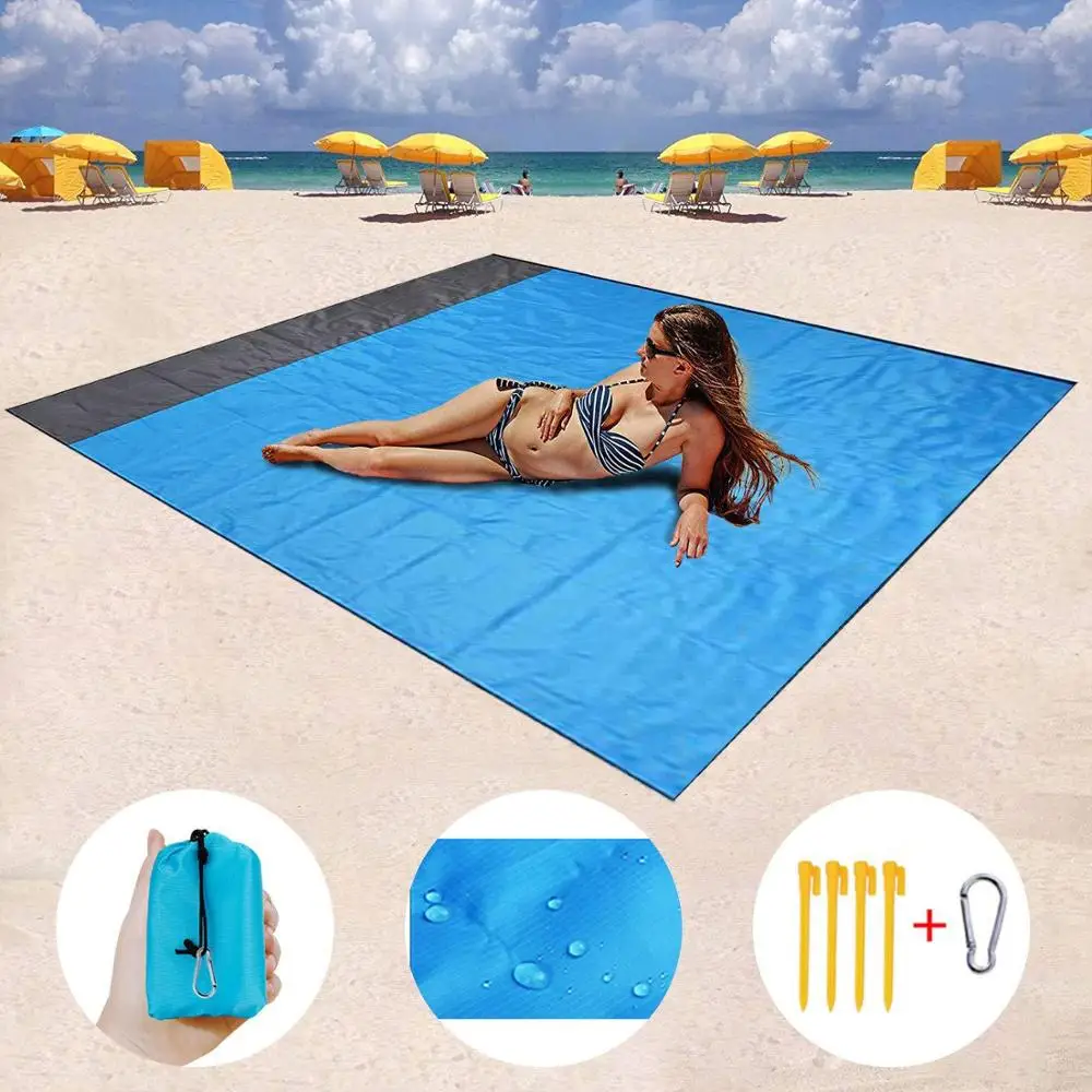 

Beach Mat Camping Mat Waterproof Pocket Blanket Outdoor Lightweight Compact Outdoor Picnic Mat Ground Sheet Tarp Camping Pad