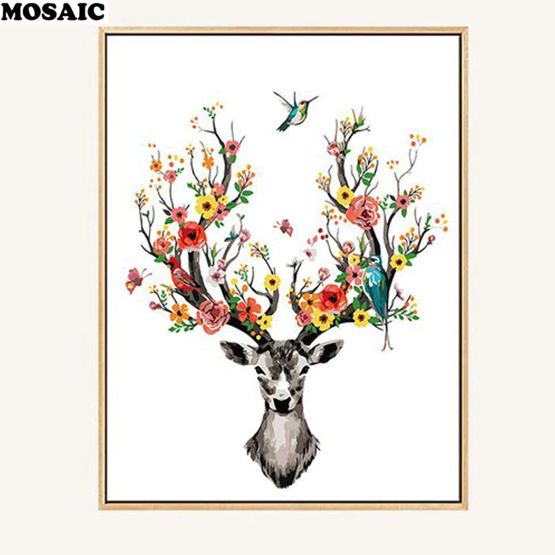 

Diamond Embroidery Birds Flowers and Elk Paint 5D DIY Diamond Painting Diamond mosaic Full Rhinestone Cross Stitch Decoration
