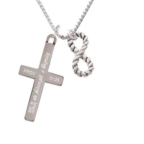 Infinity Rope - Strength and Dignity - Cross Necklace (1)