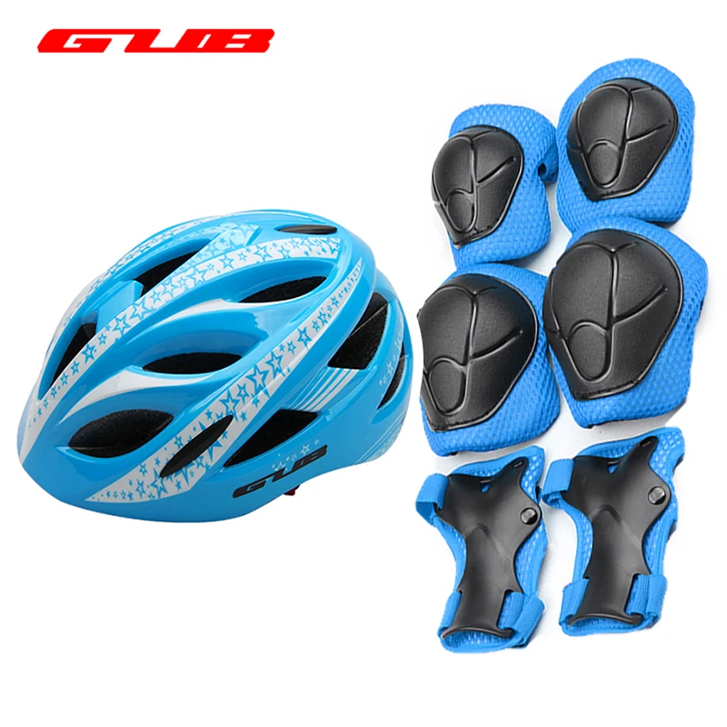

GUB STAR 7Pcs/set Cycling Skating Skateboard Kids Helmet+Elbow Knee Wrist Pads Children Bike Bicycle Roller Protect Gear PC+EPS