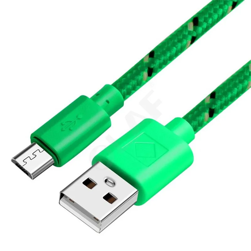 Micro USB кабель 0,2 м 1 м 2 м 3 м Зарядное устройство USB кабель для передачи данных для huawei p smart P6 p7 p8 p9 p10 lite samsung S6 S7 зарядный кабель - Цвет: green