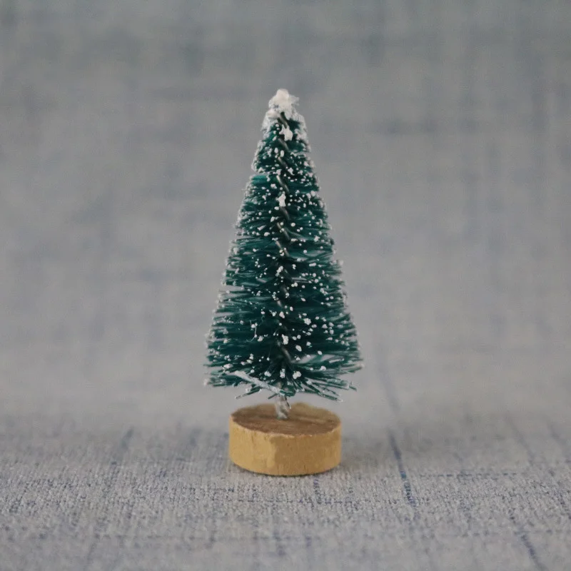 10 шт./лот 4,5 см мини рождественские декоративные украшения на вечеринку DIY рождественская елка Снежный Мороз маленькая сосна из сизалевого волокна EM001 - Цвет: Светло-зеленый