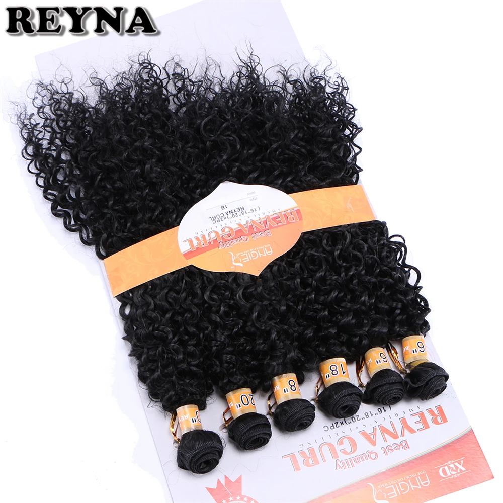 Kinky Curly Wave High Temperature Fiber Weave REYNA Synthetic Hair Bundles 6pcs/Lot hair Gram