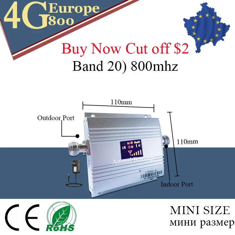 For Europe 4G LTE 800 Band 20 Signal Repeater 4G