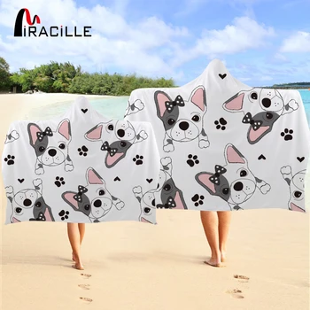 

Miracille Gentleman Dog Hooded Towel Cute Microfiber Hooded Towel For Adults Bathroom Wearable Towels Beach Blanket serviette