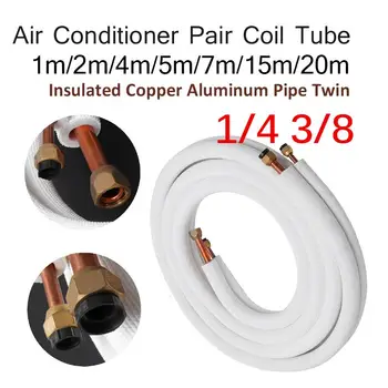 1/2/4/7/15m Insulated Copper Pipe 1/4'' 3/8'' Air Conditioner Pipes Fittings Pair Coil Tube Split Line Wire Set Air Conditioner катушка индуктивности jantzen air core wire coil 1 00 mm 0 65 mh 0 38 ohm 1952