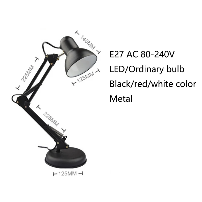 Goede Moderne eenvoudige verstelbare bureaulampen E27 LED vintage tafel lampen voor studie office reading nachtlampje slaapkamer bibliotheek woonkamer