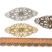 Connecteurs d'enveloppements en filigrane, embellissements pour bricolage, Scrapbooking, décoration de maison, or/argent/Bronze, artisanat en métal fait à la main, yk0745, 10 pièces 6