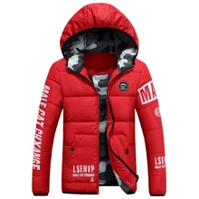 Large Size Herren Daunenjacke Winter Warme Kapuzen Winddicht Oberbekleidung Daunenmantel Brief Druckverdickung Parka Mäntel Y2015