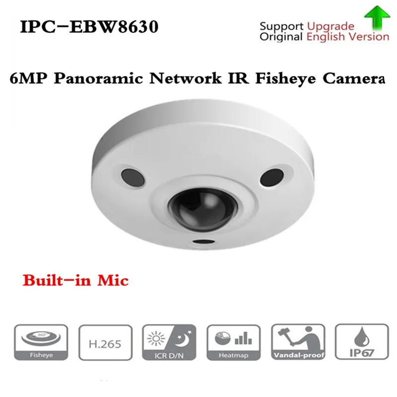 

Original ahua English version 6MP Panoramic Network IR Fisheye Camera IPC-EBW8630 Without LOGO In Stock Free Shipping