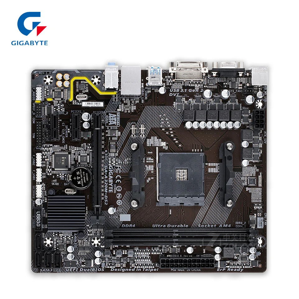 

Gigabyte GA-A320M-DS2 Desktop Motherboard GA-A320M-DS2 Socket AM4 DDR4 32G USB3.1 Micro-ATX