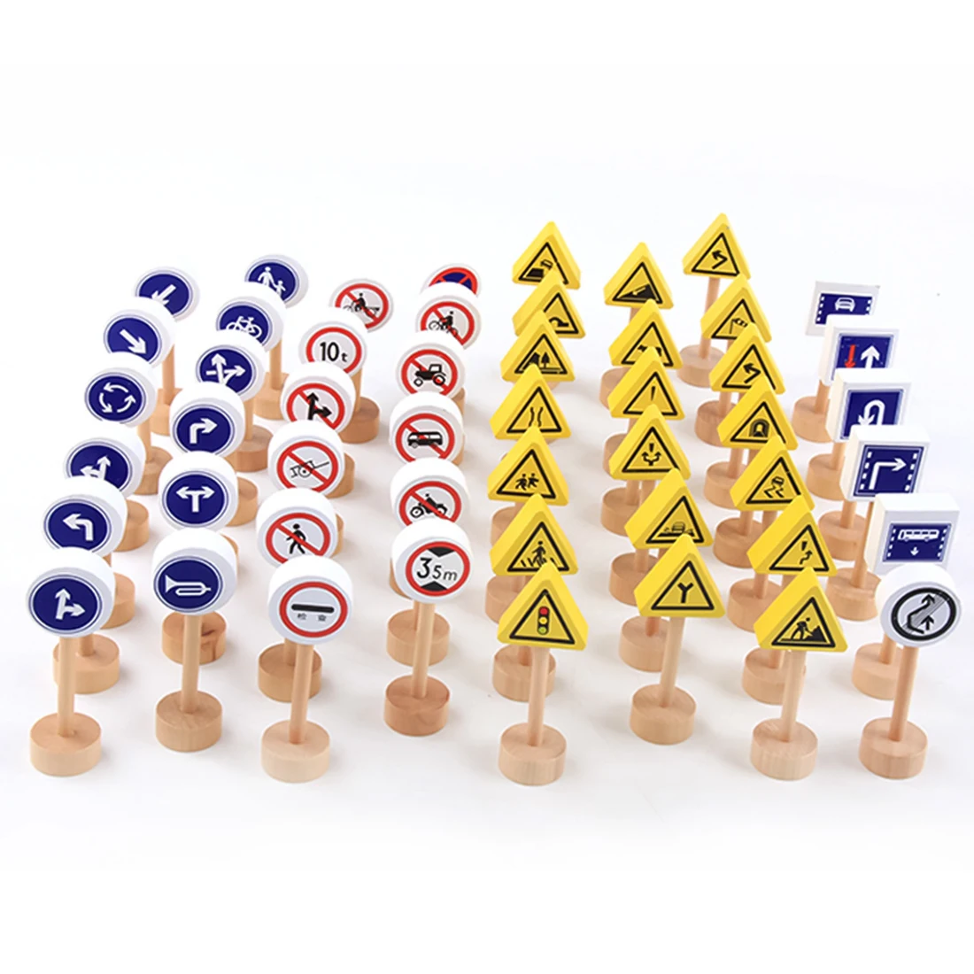 

50Pcs Double-sided Traffic Sign Building Block Educational Toys for Children Traffic Knowledge Learning Kits