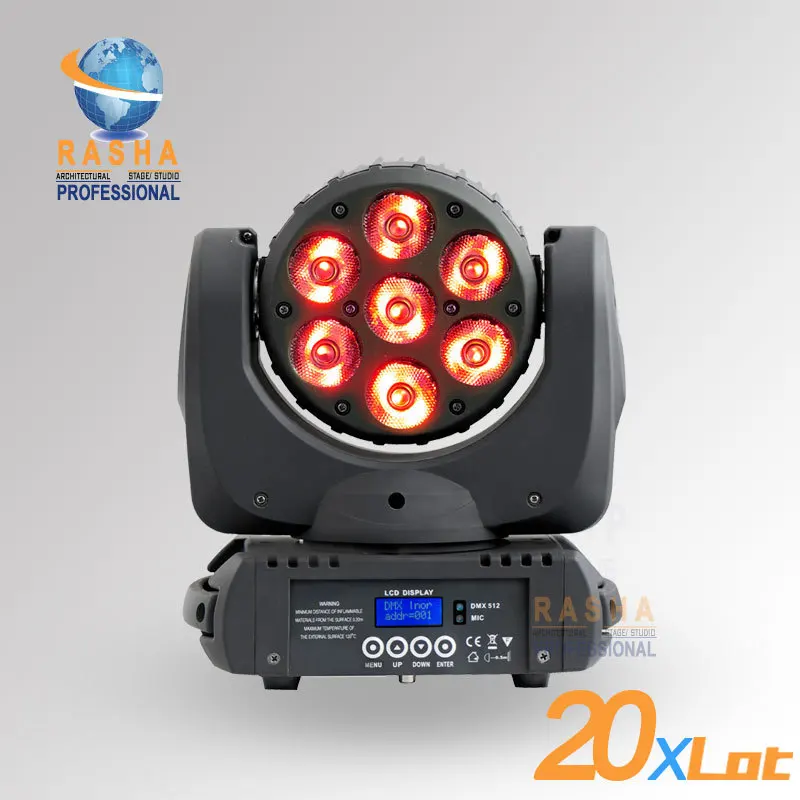 

20pcs/Lot Freeshipping Rasha High Quality 7*12W RGBW 4in1 Cree LED Moving Head Beam,Stage Light,Stage Moving Head Beam For Event