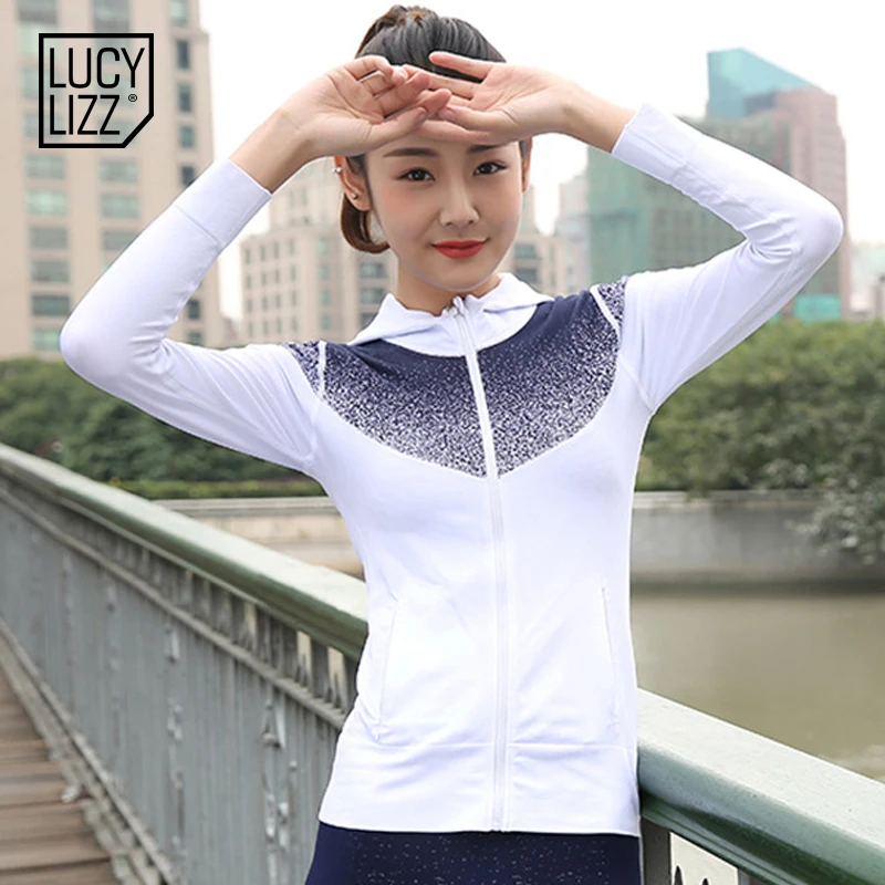

Women Yoga Tops Sport Hoodies Quickdry Long sleeve Sweatshirt Female Fitness Zipper Gym Wear Jacket Hoody with Hat Fitness Top