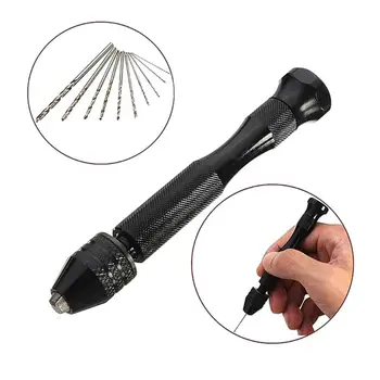 

Manual Drilling Twist Drill Handpick Bodhi Amber Diamond Carving Drilling Tool Mini Hand Drill with 10 Drill Bits Drop Shipping