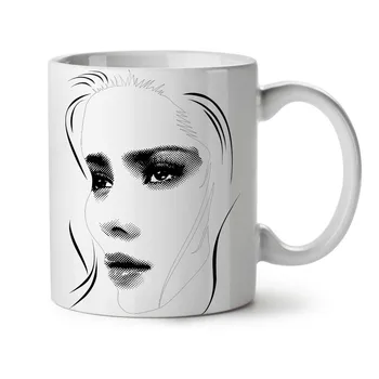 

Girl Face Stylish Fashion NEW White Tea Coffee Mug 11 Oz