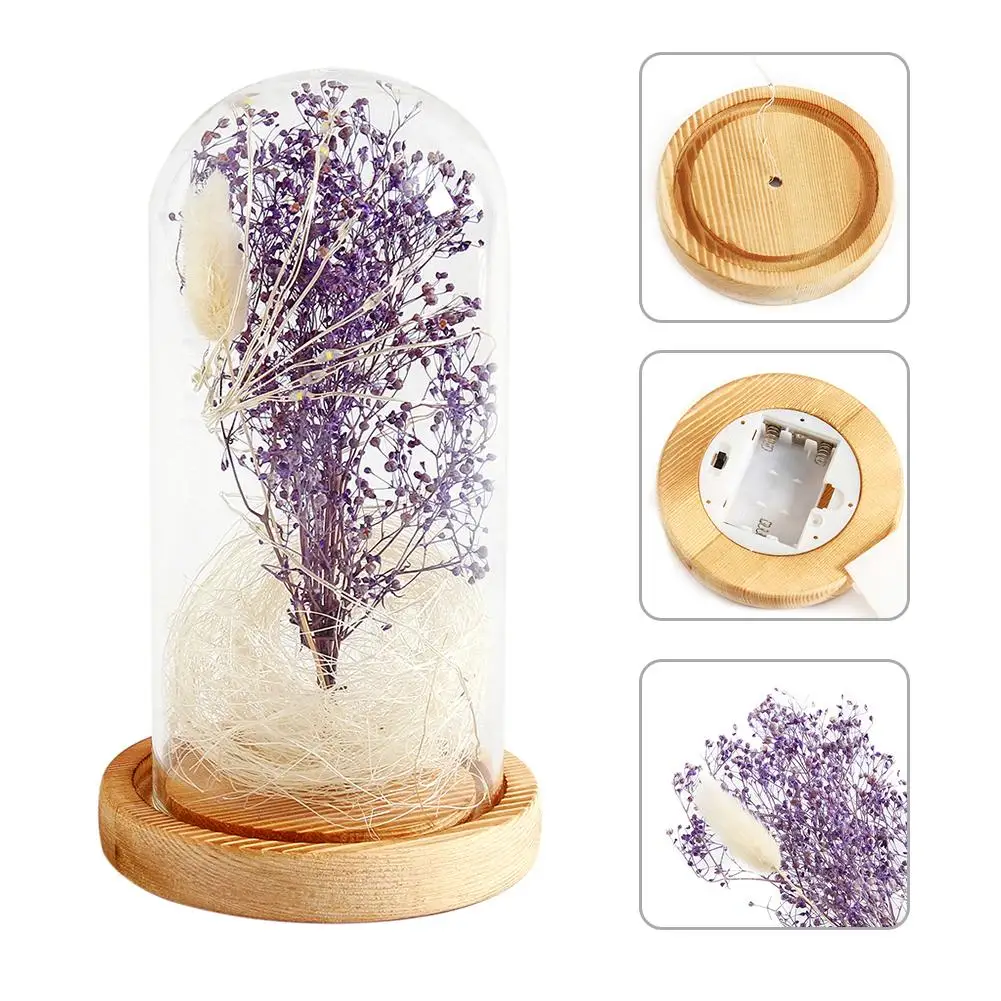 Искусственный светодиодный светильник Babysbreath стеклянная бутылка купол Декор