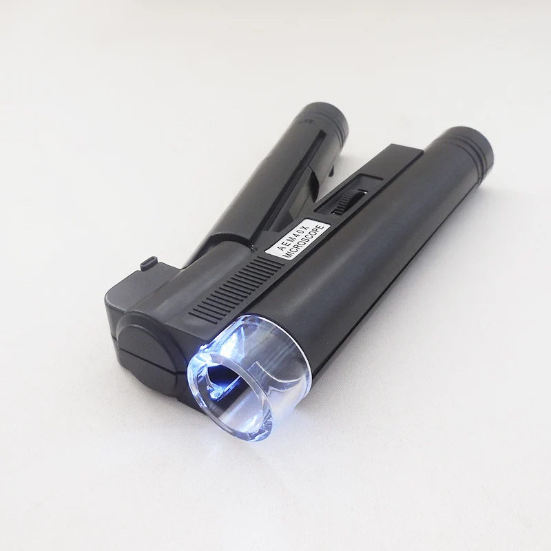 

Black 100X LED Illuminated Measuring Portable Microscope with Scale (1DIV/0.02mm)