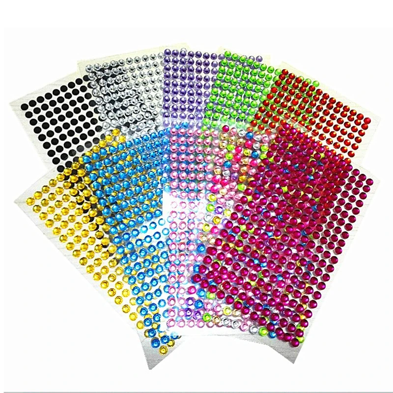 Crystal rhinestones stickers for car, decal decoration, beauty accessories,  6mm dot, hot sale, 260 pcs/set