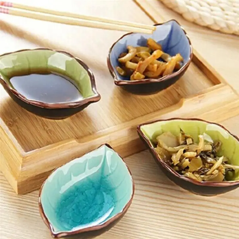 Mini Leaf Shaped Dessert Appetizer Plates Fish Shape Sauce Dish