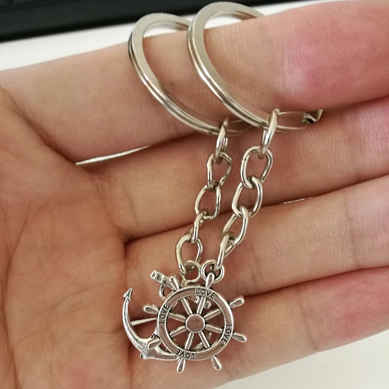 

Wholesale Quality Alloy Anchor Keychain Friendship Key Chains For Women Men Jewelry Gift Free Shipping