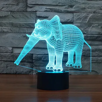 

Creative Happy Elephant Table Lamp 7 Colors Changing Desk Lamp 3d Lamp Novelty Led Night Lights Led Light DropShip
