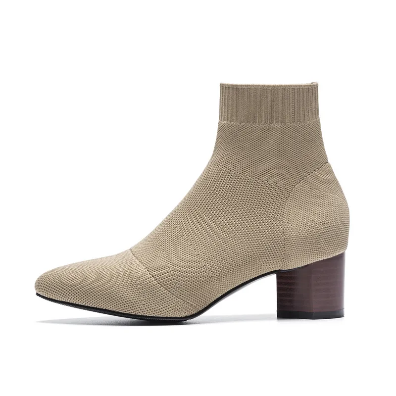 De Med Tobillo Cr1032 Grueso Punta Mujer Moda Para Tacones Mujeres Invierno Size34 39 Tacón Enmayer Apricot Botas black Casuales 4gqAx6n