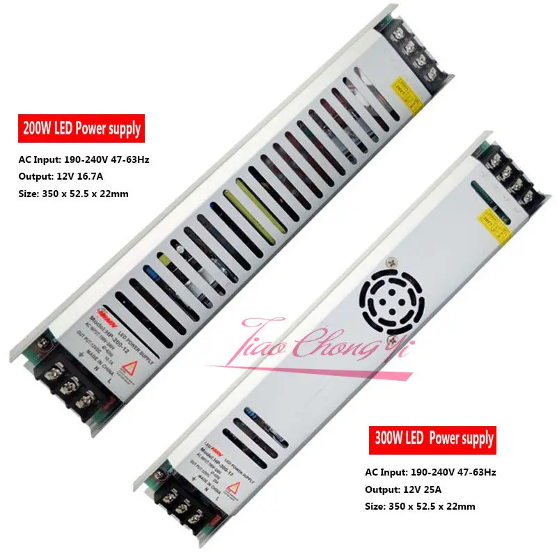 

led power supply DC12V 200W 300W AC190-240V Lighting Transformers for LEDStrip led power sAdapter For LED Strip Light
