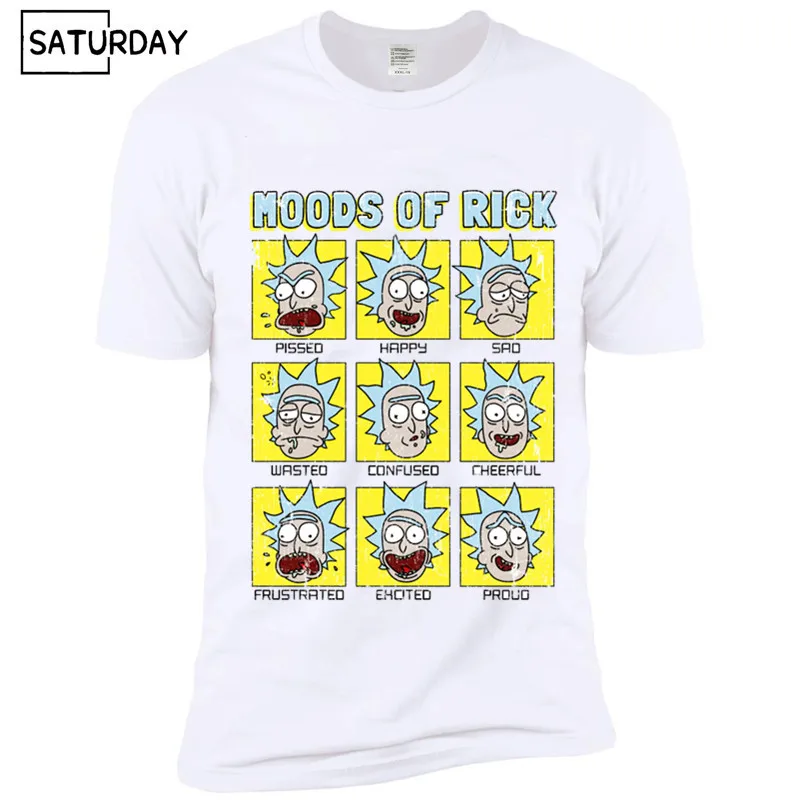 

2018 Men's Rick and Morty Funny Anime T-shirt Casual Short sleeve O-Neck homme Summer White T shirt Swag Tshirt Women Unisex Top