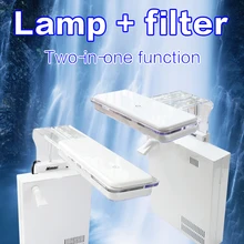 ATMAN T3 маленький аквариум низкий уровень воды задний подвесной фильтр+ светодиодный зажим для осветительного оборудования функция 2 в 1 простой и красивый белый