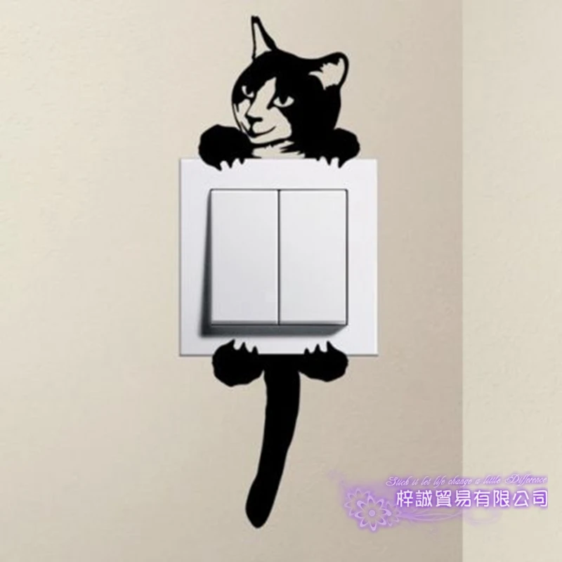 Dctal Cats Switch Panel Sticker Lover Decal Posters Vinyl Wall Decals Parede Decor Mural