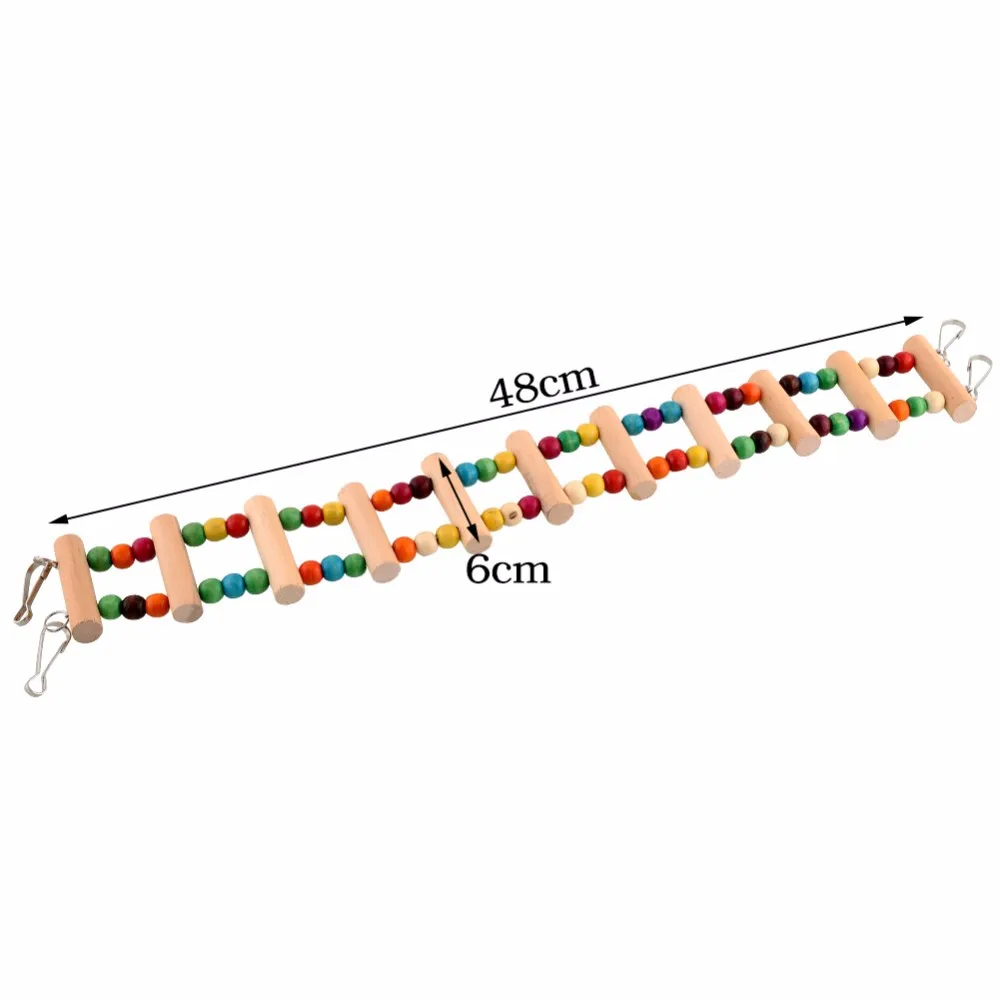 Title 2, Parrot Pet Bird Wood Ladder Climb Cableway Hams...