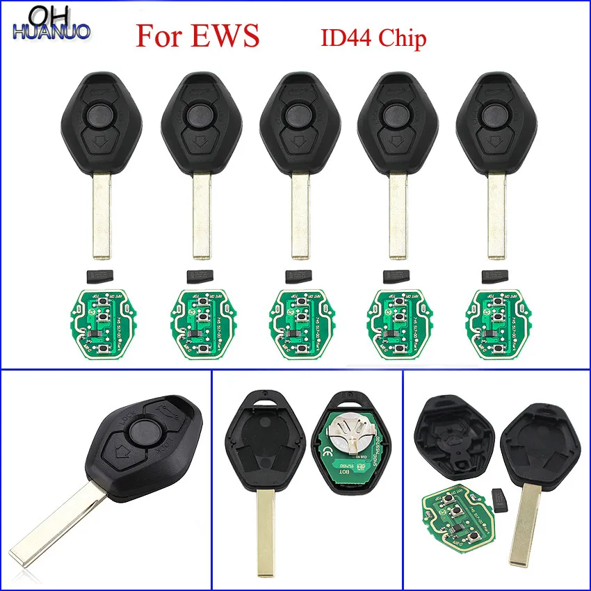 5PCS*EWS 3 Buttons Smart Remote Key For BMW 3 5 7 SERIES E38 E39 E46