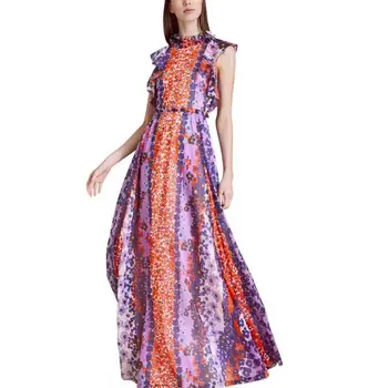 

Women Maxi Dress 2019 High Quality Runway Summer Sleeveless Floral Printed Long Dresses Casual Beach Dress NP03284A