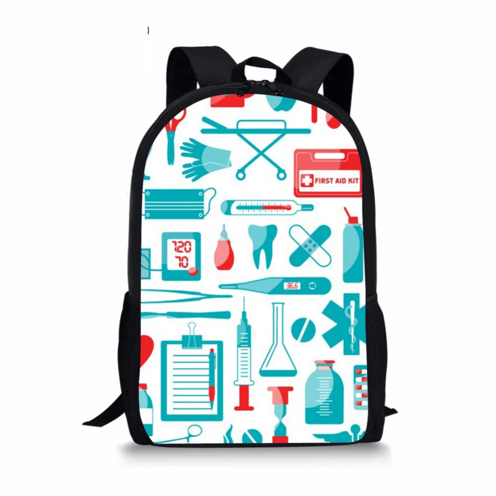 Customized Cartoon Nurse Pattern Back To School Student Backpacks Set Children Shoulder Bags For Teens Girls Travel Schoolbags | Багаж и