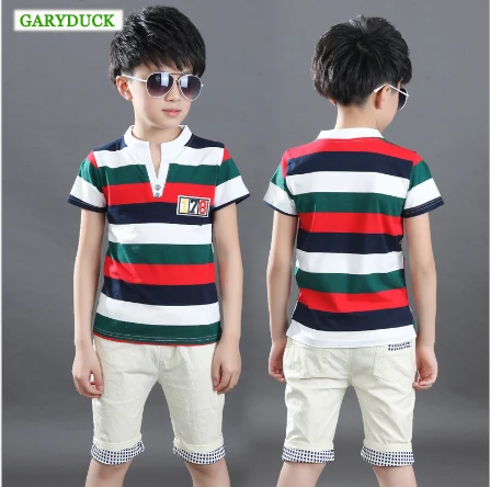 

GARYDUCK 2017 Summer Baby Boys Clothes Tank Top + Shorts for boy Set Children Clothes Cotton Striped Sport Suits baby tracksuit
