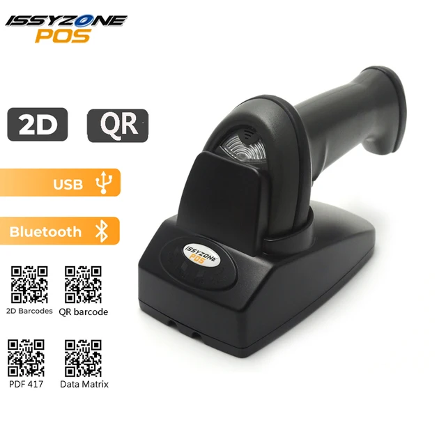 Cheap IssyzonePOS Handheld Barcode Scanner 2D QR Bar code Scanner Bluetooth USB Image Bar Code Reader Support PDF417 Data Matrix
