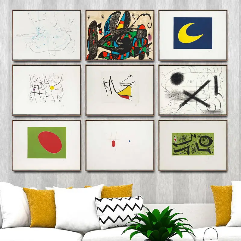 

Home Decoration Art Wall Pictures Fro Living Room Poster Print Canvas Paintings Spanish Joan Miro Abstract 1