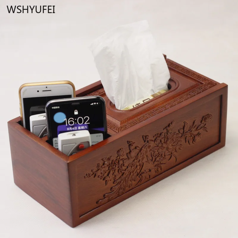 

Direct sales Vietnam rosewood remote control storage box multi-function tray solid wood tissue box desktop finishing storage box