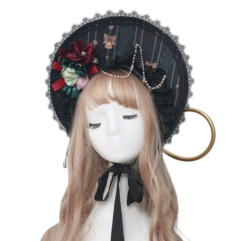 

Sweet Lolita Bonnet with Chain Printed Women's Sun Hat