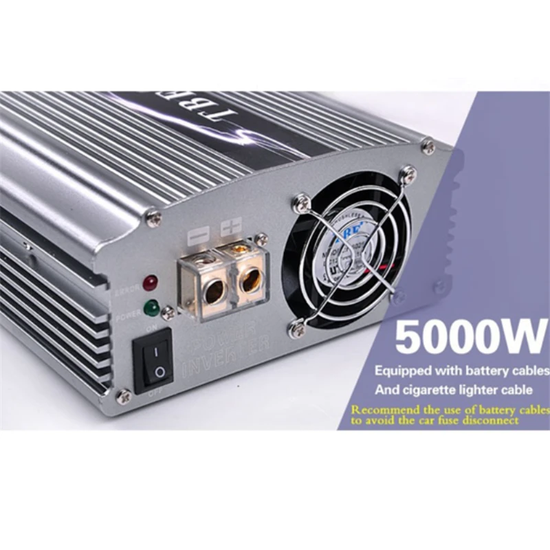 TBE 5000W Мощность инвертор DC 12V к переменному току 110V Компактный Портативный Зарядное устройство Автомобильный адаптер Мощность Инвертор адаптер Модифицированная синусоида