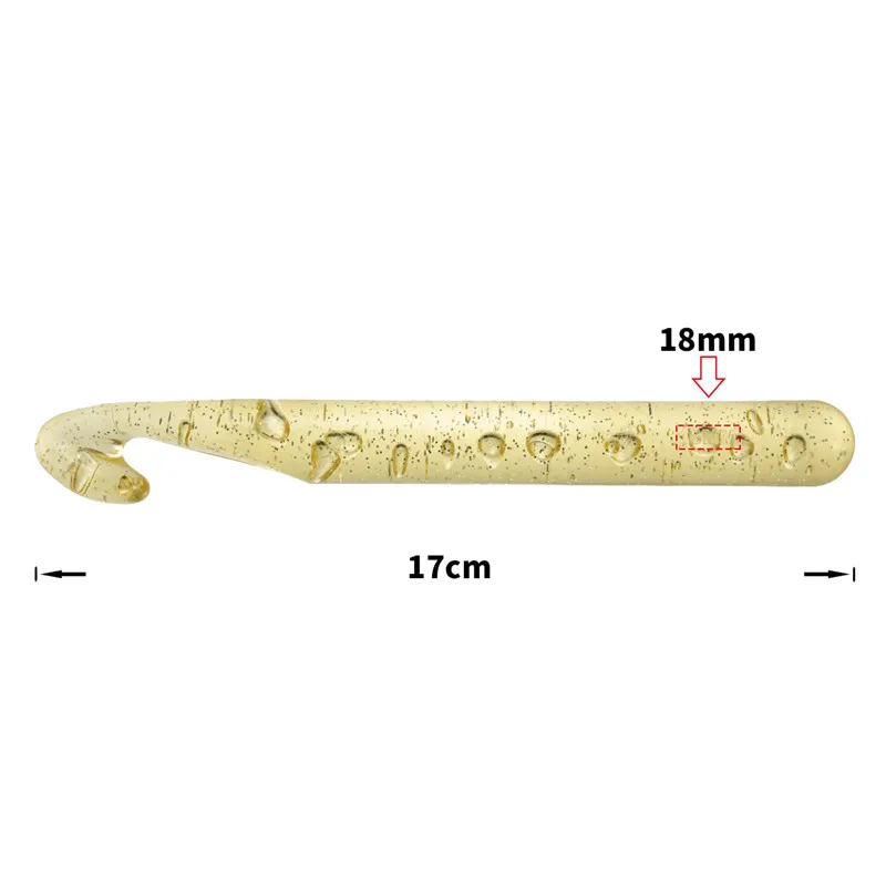 Крючки для вязания крючком большого размера, 12 мм, 15 мм, 18 мм, 20 мм, 25 мм, прозрачные ручки, спицы для вязания, спицы для вязания, плетения, рукоделия - Цвет: 18mm
