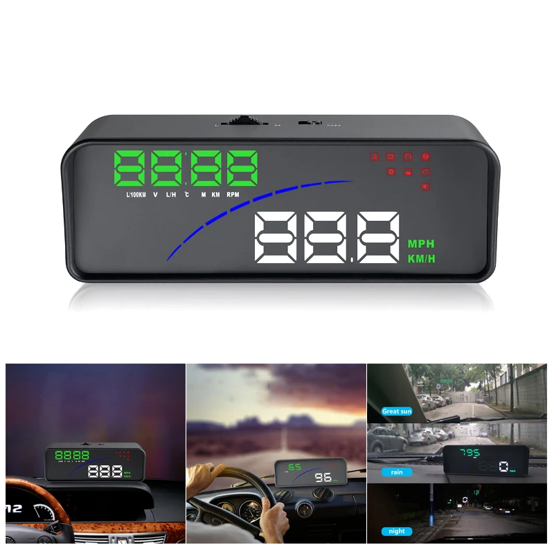Car Auto 5.5 inch HUD Head Up Display OBD2 KMH/MPH Speeding Warning Fuel Consumption | Автомобили и мотоциклы