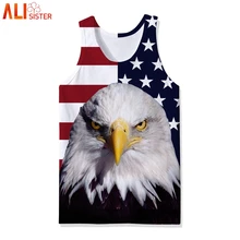 Alisister, майка с животным принтом для бодибилдинга, мужская, 3d, пицца, кошка, Орел, нательная майка, спортивная одежда, Debardeur Homme Musculation