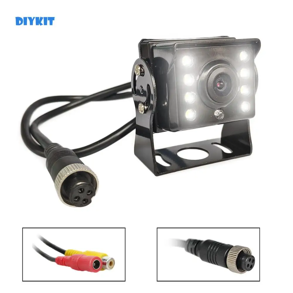 DIYKIT Waterproof Backup RCA / 4PIN CCD Van Bus Lorry Car Rear View Camera Reversing Parking LED Color Night Vision | Автомобили и