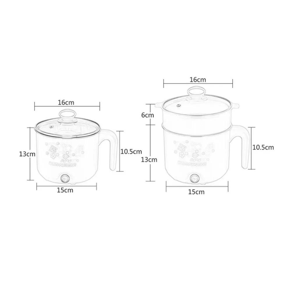 Многофункциональная электрическая плита мини-нагревательная Сковорода Из Нержавеющей Стали Hotpot лапша рисоварка Пароварка яйца суп горшок 1.8L